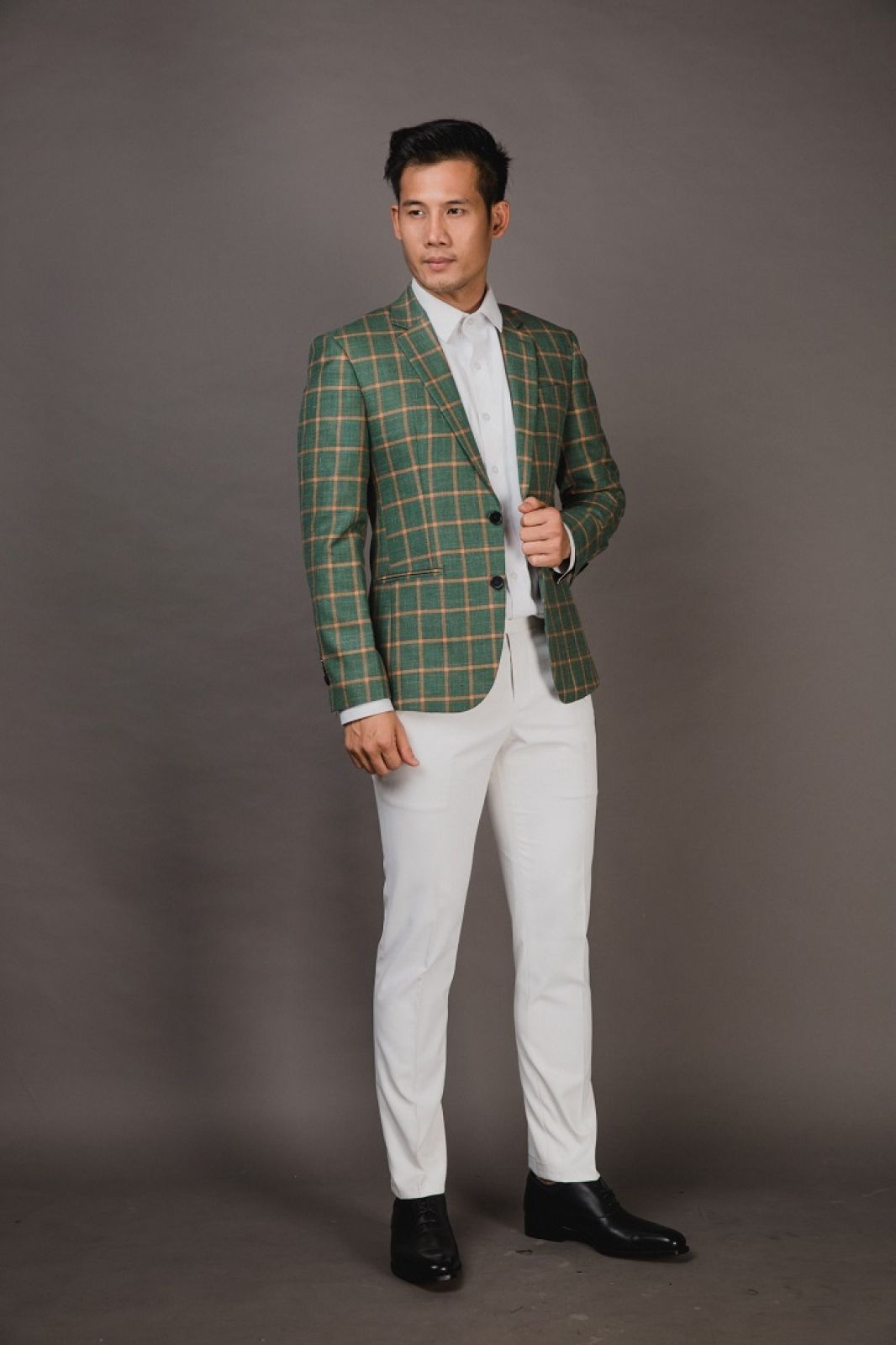 Orange Plaid Hunter Green Blazer